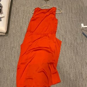 Orange/ red BCBG DRESS; high low with ties